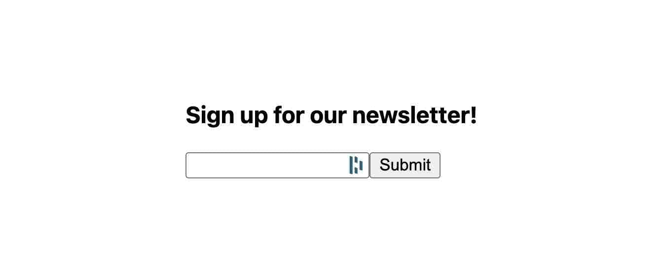 Newsletter signup form