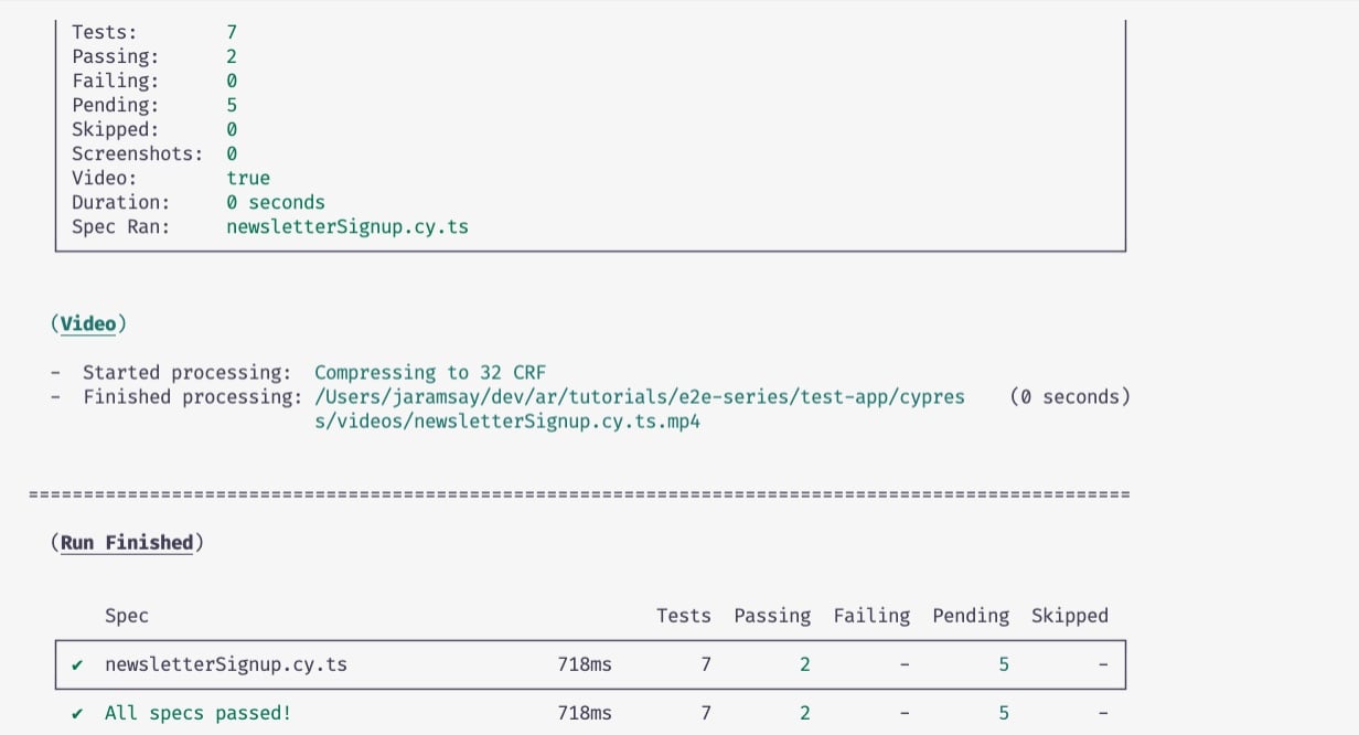 Run all E2E tests locally with all tests passing