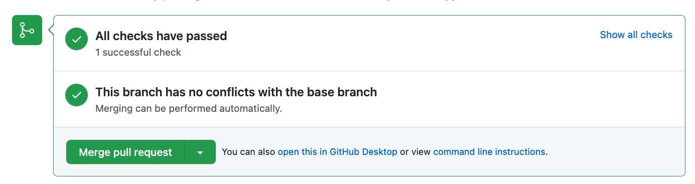 Github PR all green checkmarks