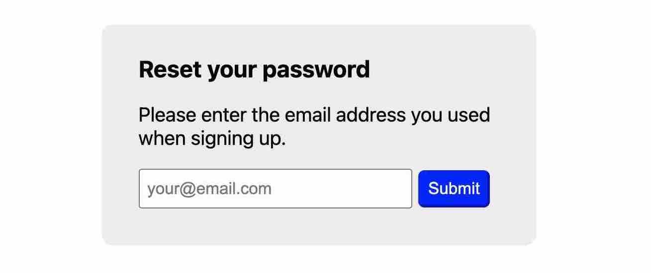 Password reset form